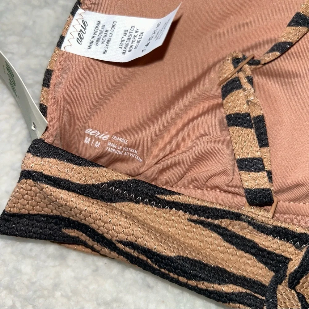 Aerie Zebra Triangle Bikini Top Medium NWT